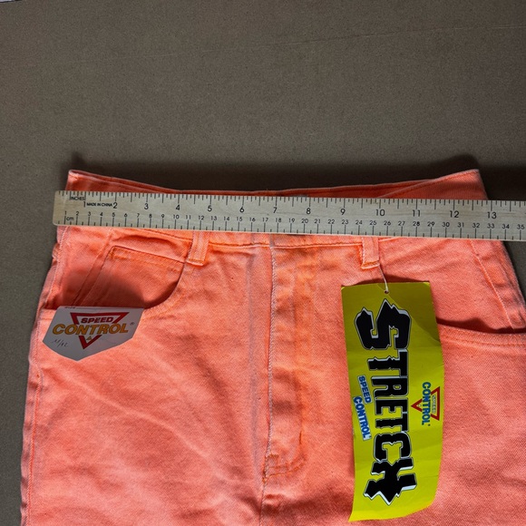 NWT Vintage 80s 90s Speed Neon Washed Orange Denim Mom Skirt High Waisted - Picture 4 of 8